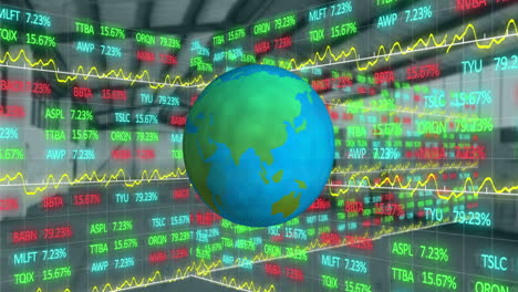 Animación-Del-Globo-Y-El-Procesamiento-De-Datos-Financieros