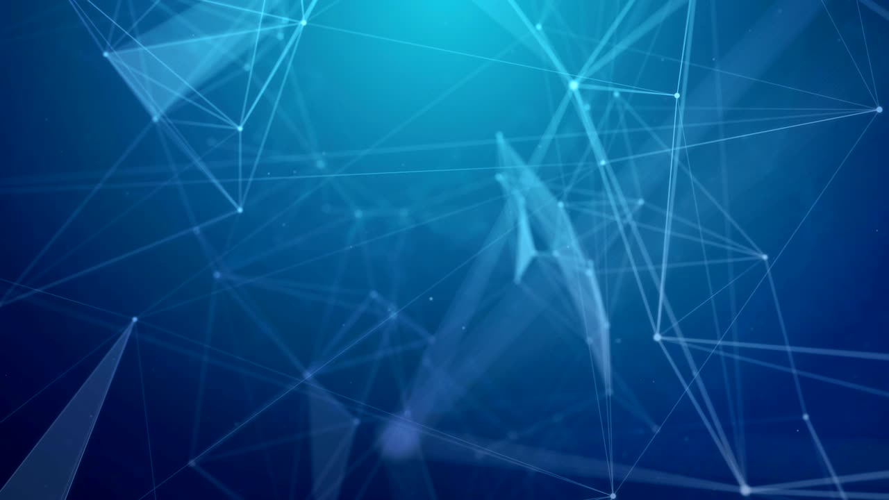 Abstract futuristic polygonal space connecting Plexus points, lines and triangles.