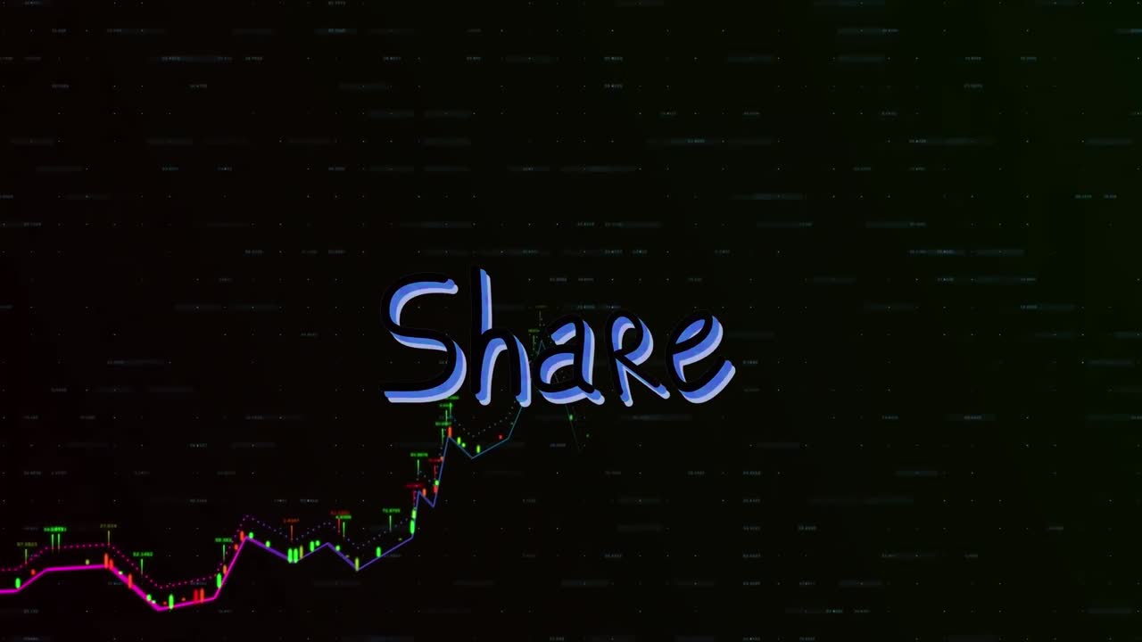 검은색 배경에 공유 텍스트와 데이터 처리의 애니메이션