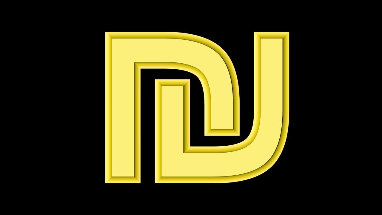 золотой шекельный знак изолирован на альфа-канале