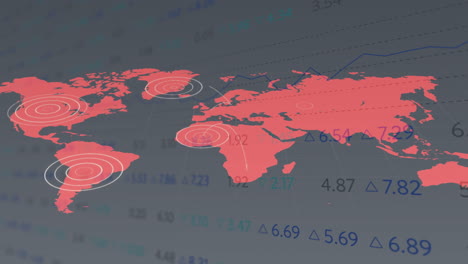 Animation-of-statistics-and-data-processing-over-world-map-on-dark-background