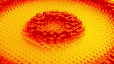 ripple of orange cubes seamless loop 3d render animation