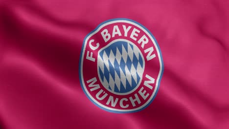 red 4k animated loop of a waving flag of the bundesliga soccer team bayern munchen