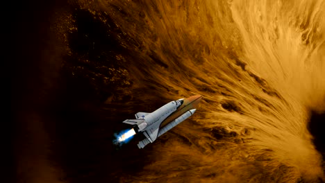 nebulosa y nave espacial