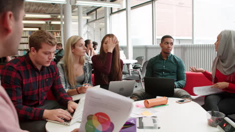 Group-Of-Students-In-Library-Collaborating-On-Project