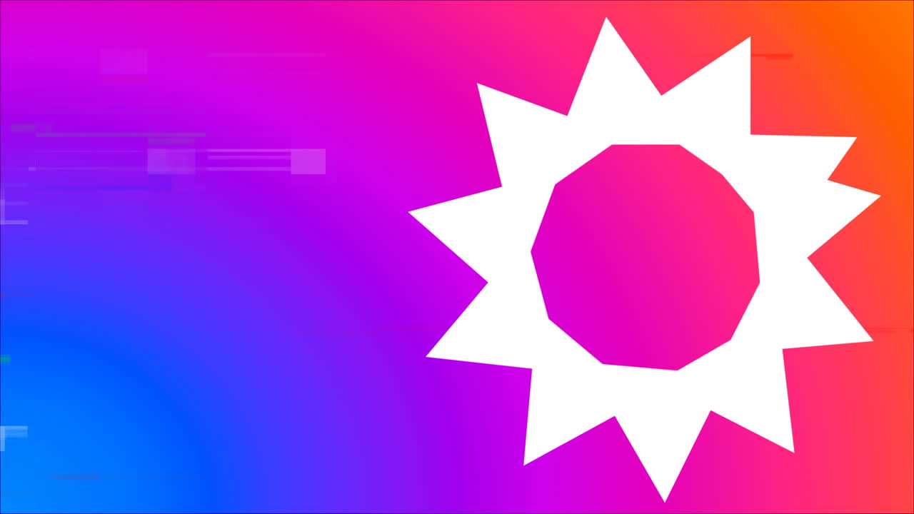 triángulos que forman el sol en un fondo colorido