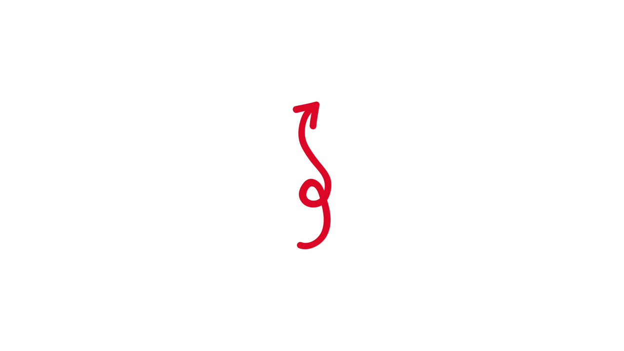 Red Hand-Drawn Arrow Animating and Pointing Up