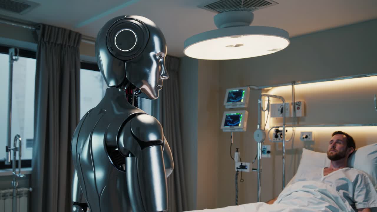 Robot Assisting a Patient in a Hospital