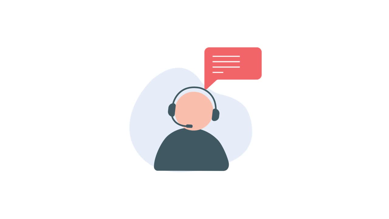 Animated Illustration of Customer Service Agent with Headset