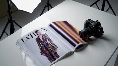 fashion magazine and camera