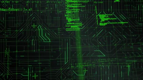 data on green circuit board