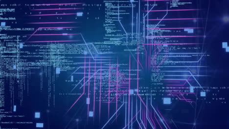 Animation-of-digital-data-processing-over-circuit-board