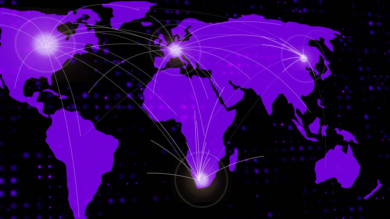Global Network Connections World Map