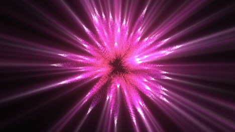 Moving pink lines of fluorescent lights