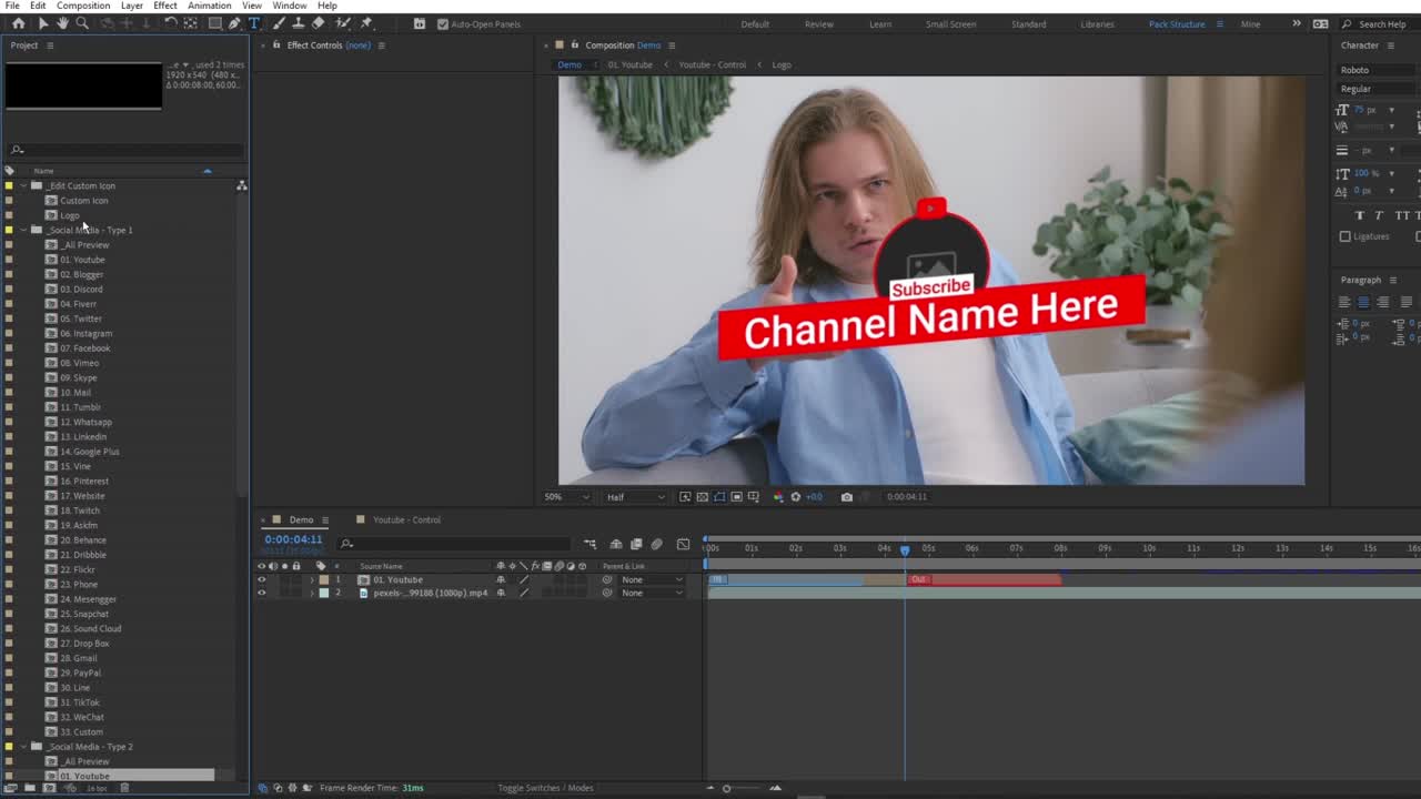 Social Media Lower Third V3 - Video Template