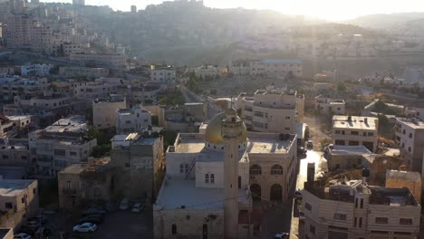 golden dome mosue in anata refugees camp, palestine,israel, aerial