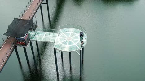 skywalk with a fine view of the small river