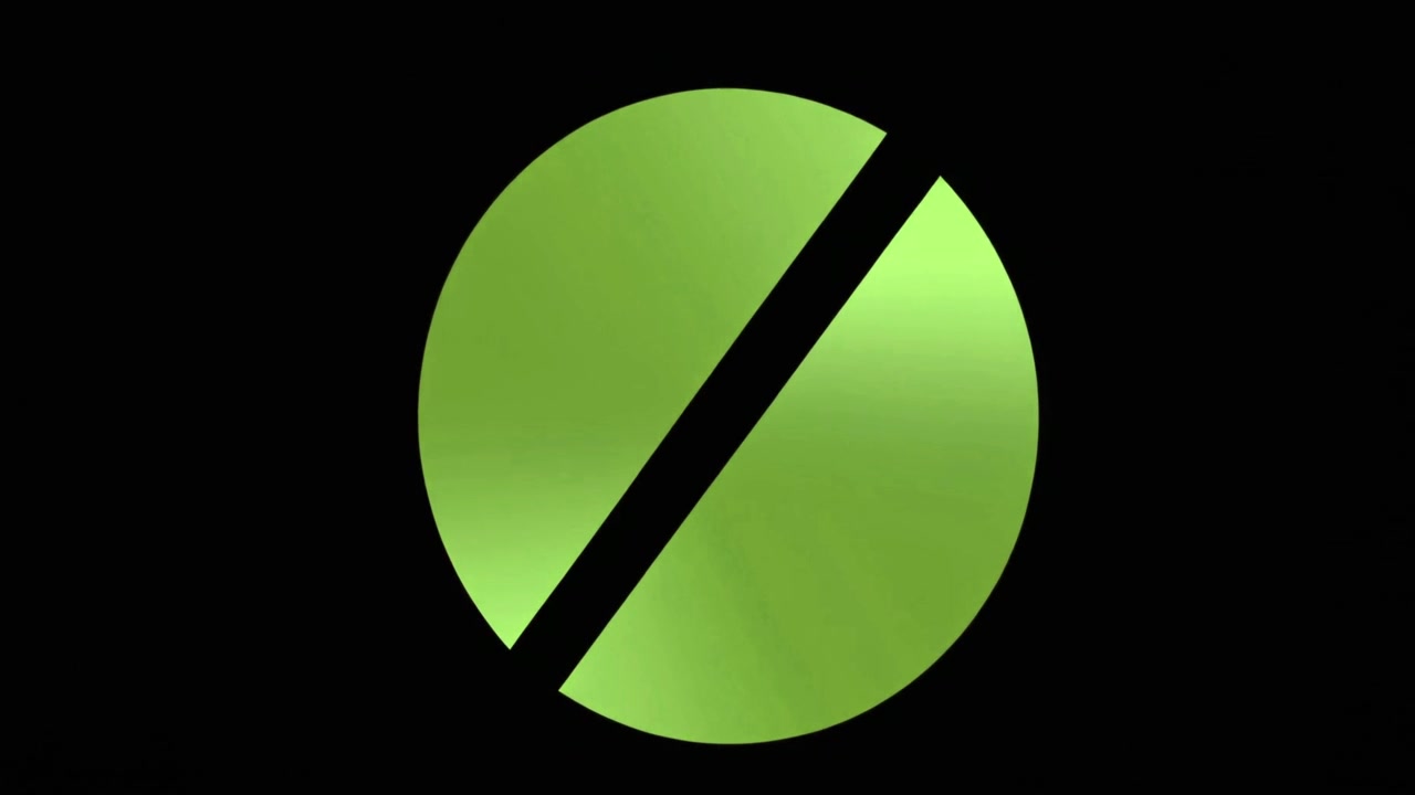 Abstract Green Circle Animation Transforming on Black Background