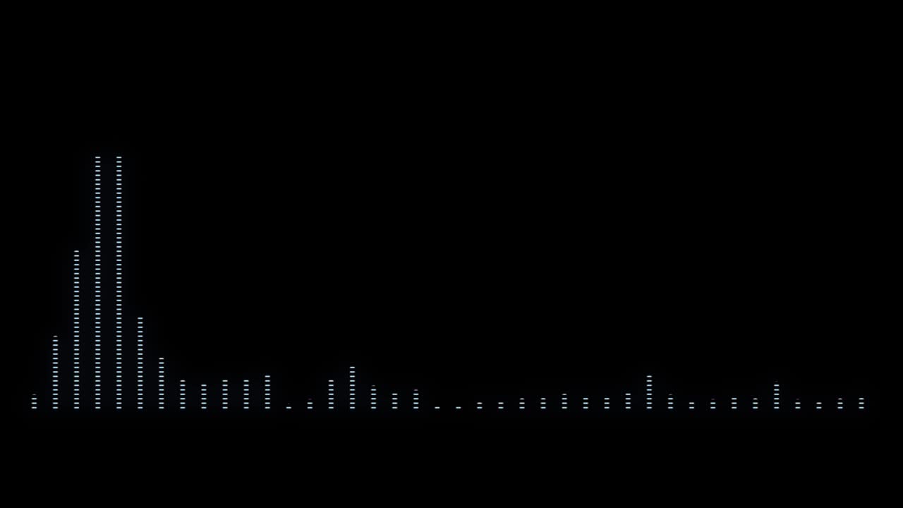 4k Sound wave digital lines animation on black background, Music equalizer, audio waves or sound frequency in lines, digital player waveform, hud for sound technology or tune bar, recorder signal.