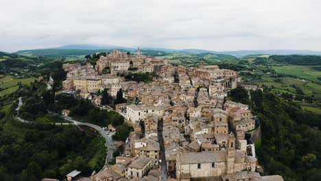 Aerial view of Montepulciano, Tuscany in Italy&#039;s countryside
