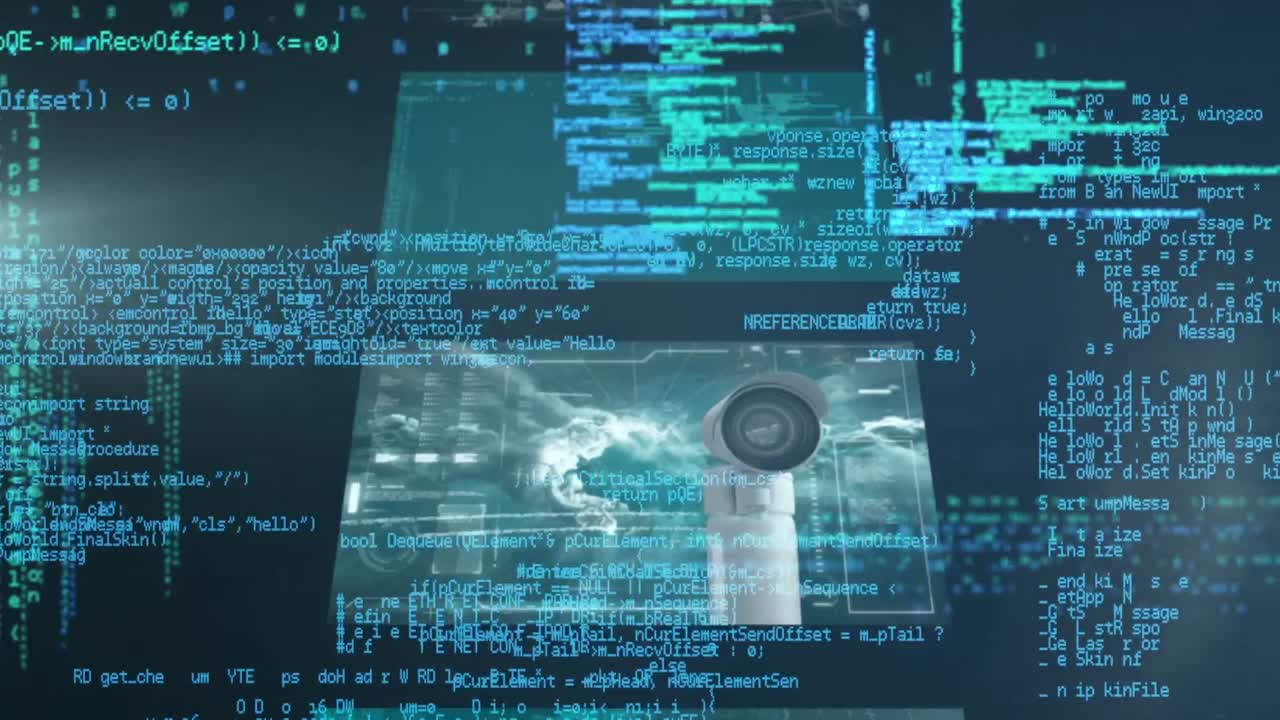 animación del procesamiento de datos científicos sobre un fondo oscuro