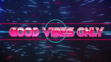 Animation-of-good-vibes-only-text-over-neon-pattern-background