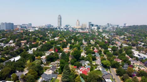 parkmore sandton - a beautiful reverse reveal shot of the city of sandton, johannesburg, south africa