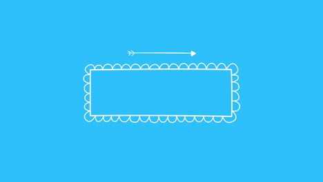 white retro frame with arrow on blue gradient