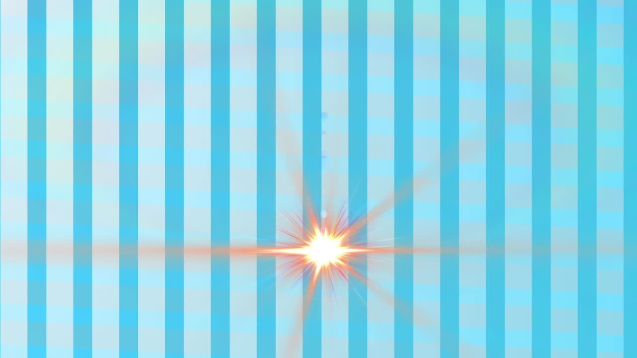 파란색 배경의 스티프에 대해 움직이는 빛의 점의 디지털 애니메이션