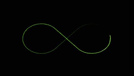 animación de símbolo de infinito de kryptonita verde