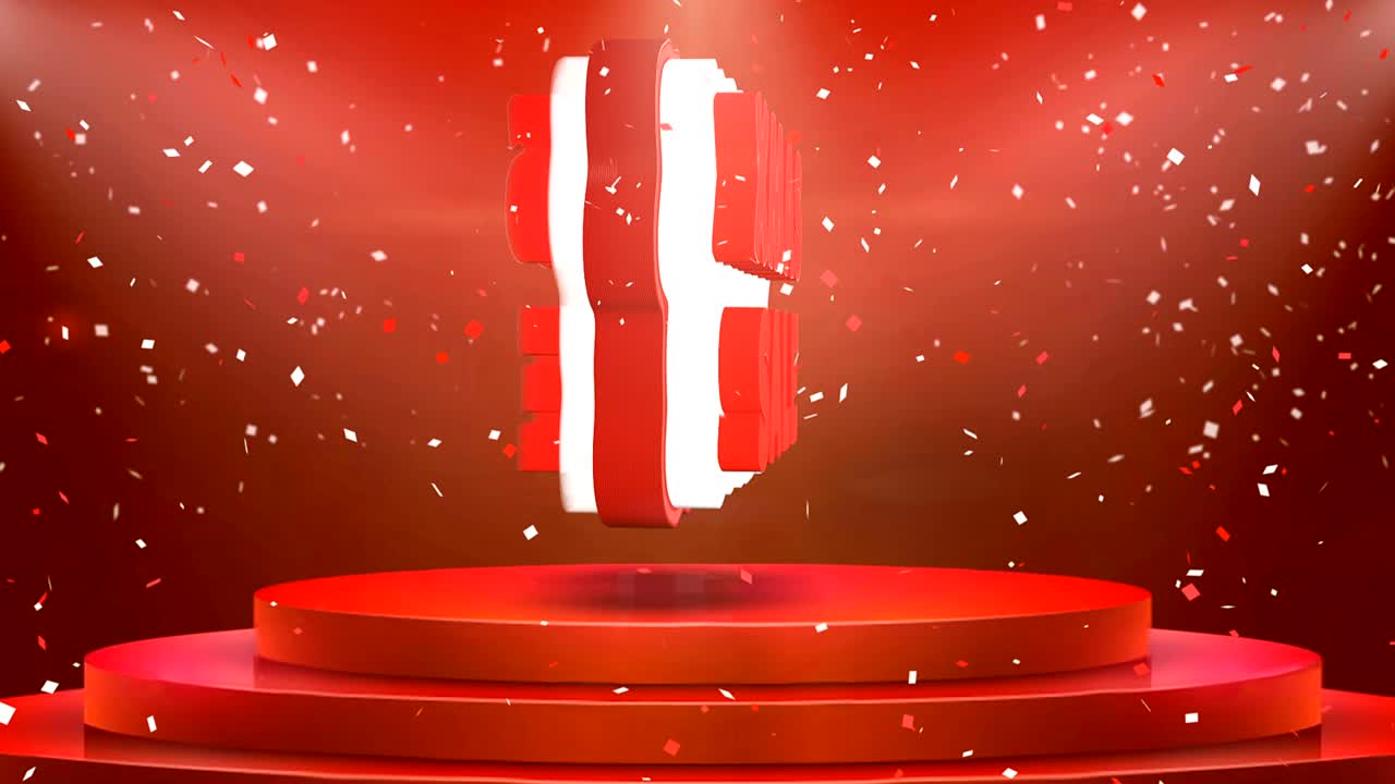 рождественская распродажа текстовая анимация сценический подиум конфетти цикл анимация