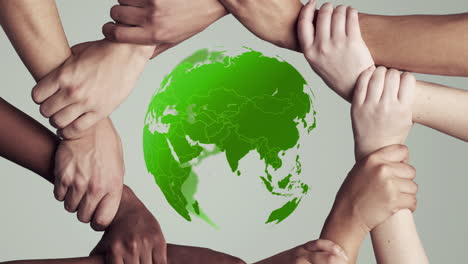 hands holding a globe in unity and togetherness