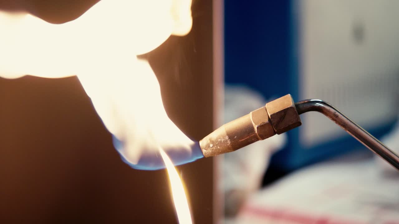 Close-up of a gas torch flame