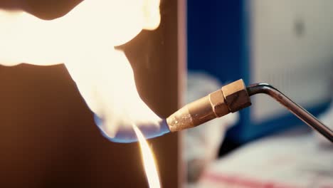 Close-up of a gas torch flame