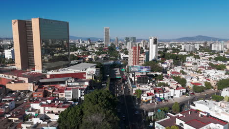 aerial view of the lopez mateos avenue, southwest to northeast in guadalajara, jalisco, mexico