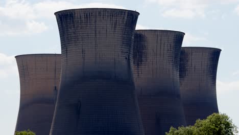 cooling towers at willington power station, darby. mid shot