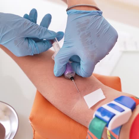patient during blood collection