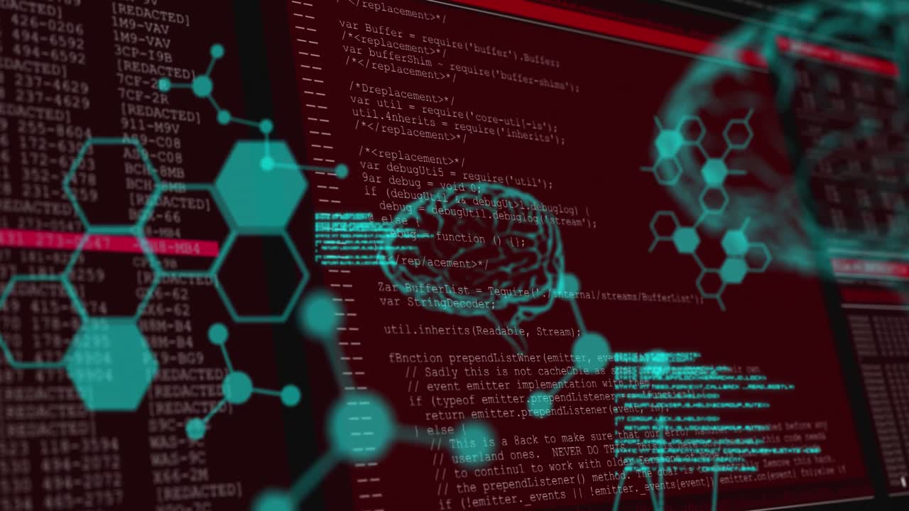 animación de formas y cerebros sobre el procesamiento de datos