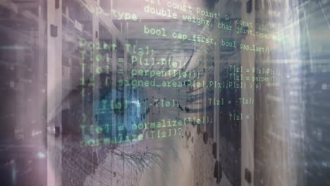 animación del procesamiento de datos y vigilancia de la sala del servidor