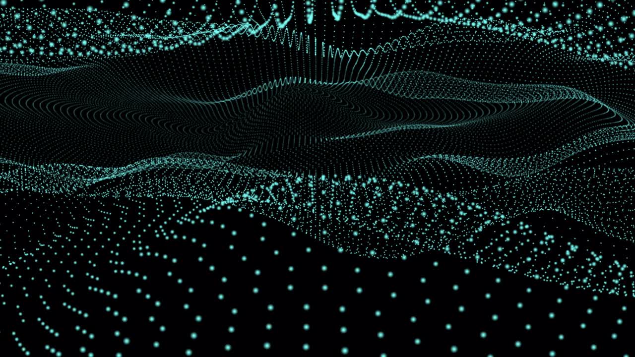 Futuristic 3d halftone pattern abstract dotted waves. 4K video stock animation.