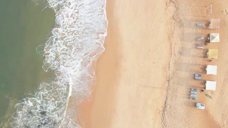 goa sinquerim beach drone top view beach shack india texture top view