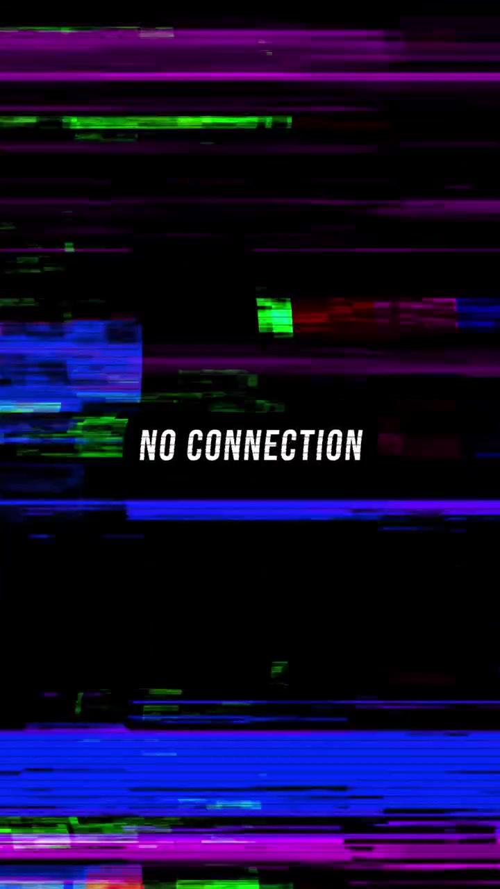 Digital Glitch Effect with No Connection Text Overlay