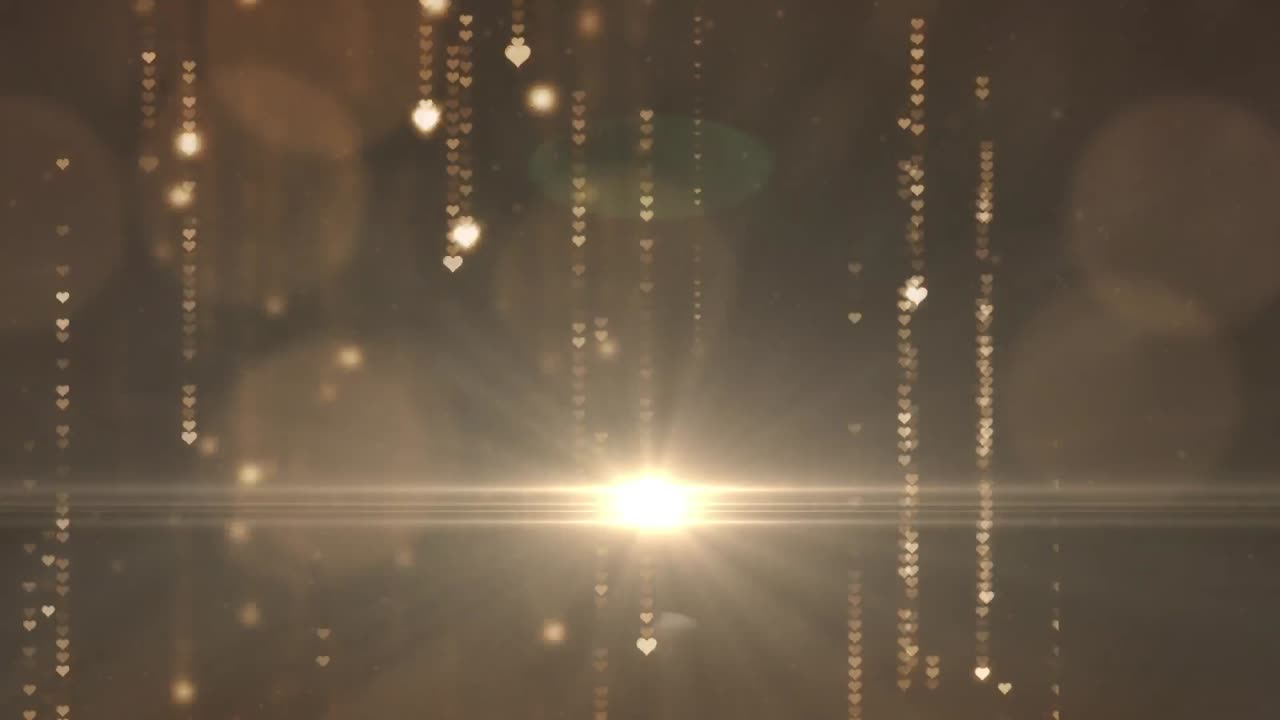 검은 바탕에 대한 황금색 심장 빛  ⁇