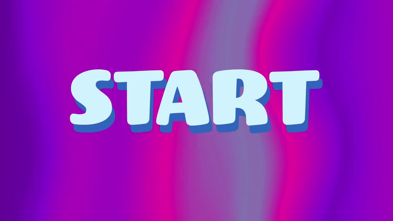 animación digital del texto de inicio y formas abstractas contra un fondo hipnótico en movimiento colorido