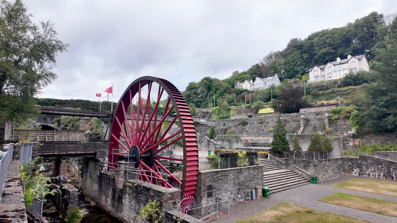 Snaefell Wheel, an iconic waterwheel, stands in Laxey gardens, Isle of Man