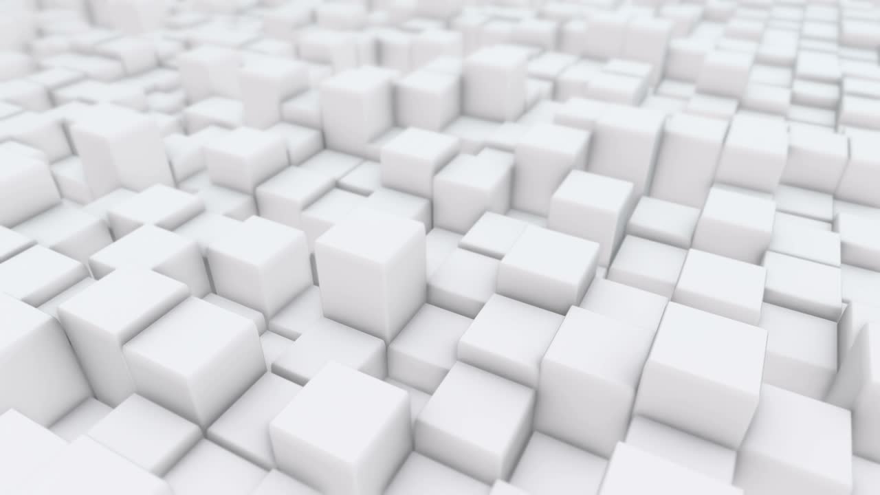 bucle de cubos blancos abstractos vista superior blanca