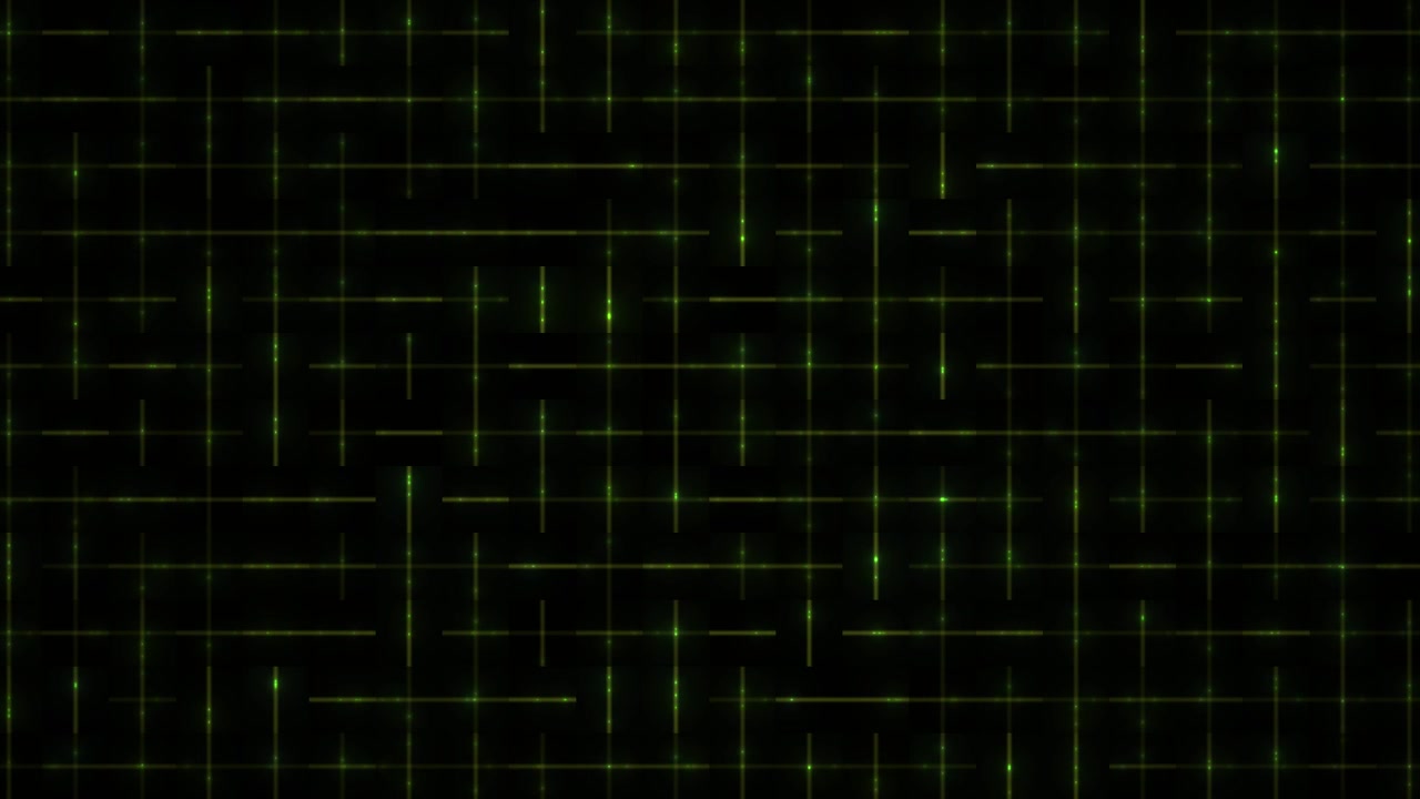 Abstrakt digitalt gitter med glødende grønne lyspartikler