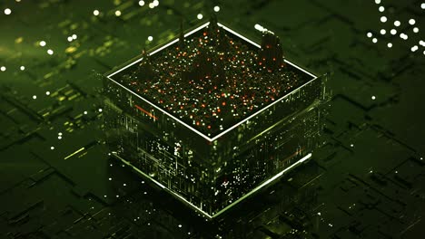 cpu sta analizzando il flusso di dati ciclo senza soluzione di continuità animazione di rendering 3d