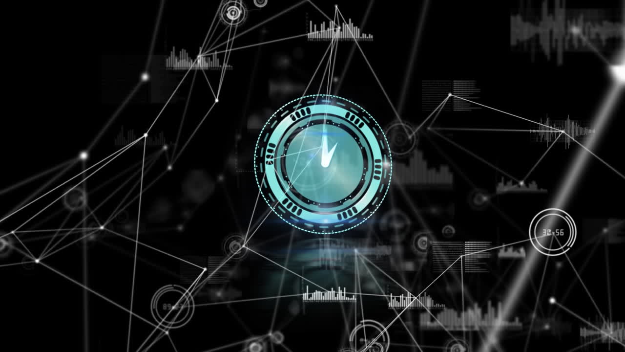 Animazione di rete di connessioni su scansione