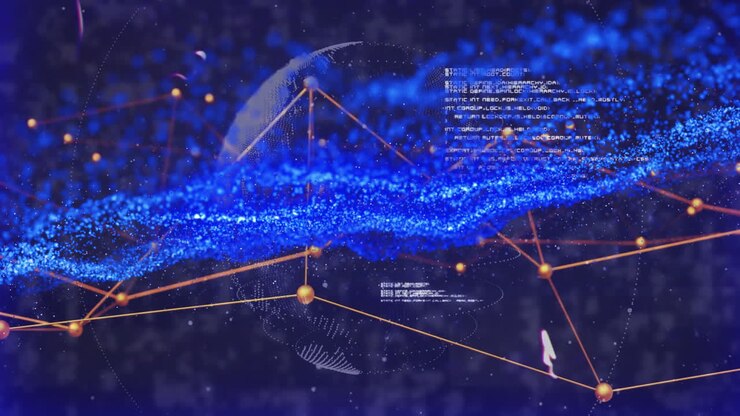 Network connections and data processing animation over digital globe background
